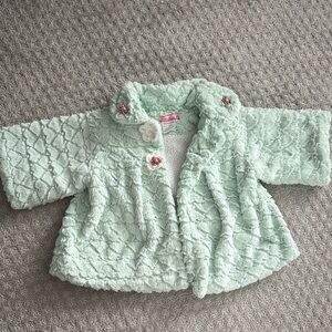 Mint Green Textured Girls Jacket